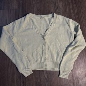 BDG Light Green Button-Up Cardigan